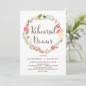 ガーデンかわいらしリースリハーサルディナー招待状 招待状 (スタンド正面)