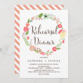 ガーデンかわいらしリースリハーサルディナー招待状 招待状 (正面/裏面)