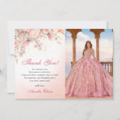 ガーデンかわいらしワイルドフラワーズスウィート16サンキューカード 招待状 (正面)