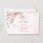 ガーデンかわいらしワイルドフラワーズスウィート16メッセージカード 出欠カード (正面)