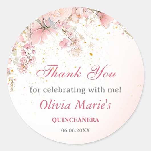 ガーデンかわいらしワイルドフラワーズスウィート16 ラウンドシール (正面)