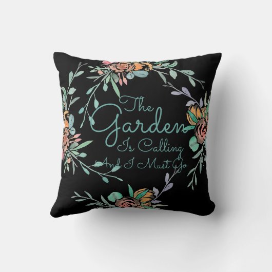ガーデンが呼び出している私は絵を描フローラに行く クッション (裏面)