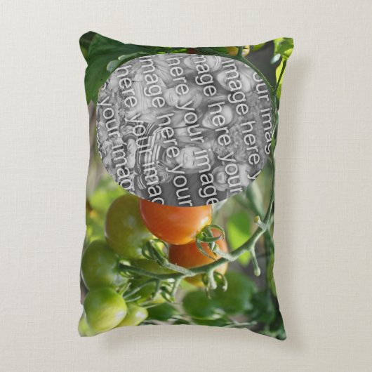 ガーデンさくらんぼトマトあなたの写真を追加 アクセントクッション (裏面(縦))