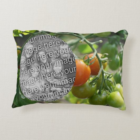 ガーデンさくらんぼトマトあなたの写真を追加 アクセントクッション (裏面)