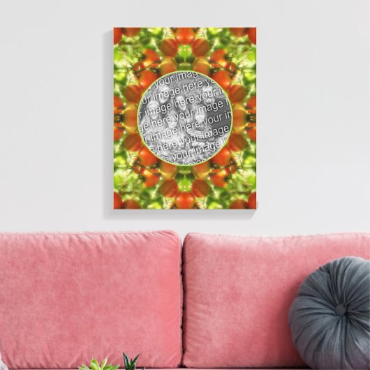ガーデンさくらんぼトマトのフレーム自分の写真を作成 キャンバスプリント (インサイチュ (リビング))