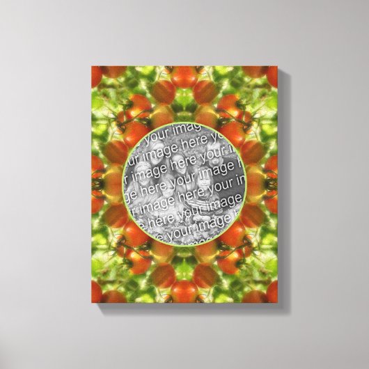 ガーデンさくらんぼトマトのフレーム自分の写真を作成 キャンバスプリント (正面)