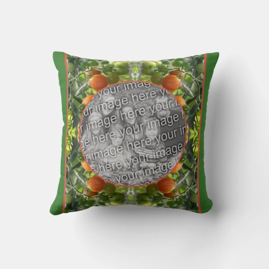 ガーデンさくらんぼトマトのフレーム自分の写真を追加 クッション (裏面)