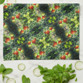 ガーデンさくらんぼトマト抽象芸術自然 キッチンタオル (折り畳み)