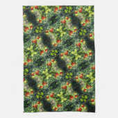 ガーデンさくらんぼトマト抽象芸術自然 キッチンタオル (縦)