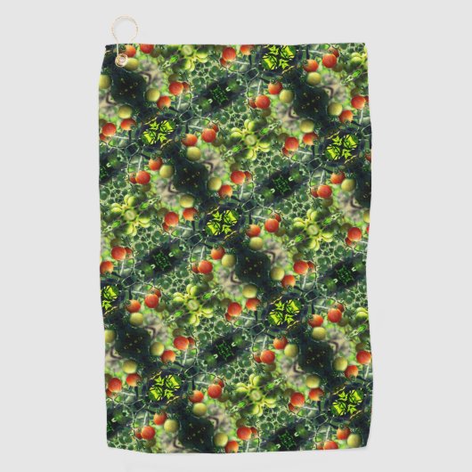 ガーデンさくらんぼトマト抽象芸術自然 ゴルフタオル (正面)