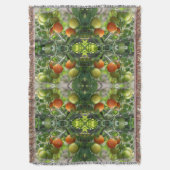 ガーデンさくらんぼトマト抽象芸術自然 スローブランケット (正面縦)