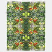 ガーデンさくらんぼトマト抽象芸術自然 フリースブランケット (正面)