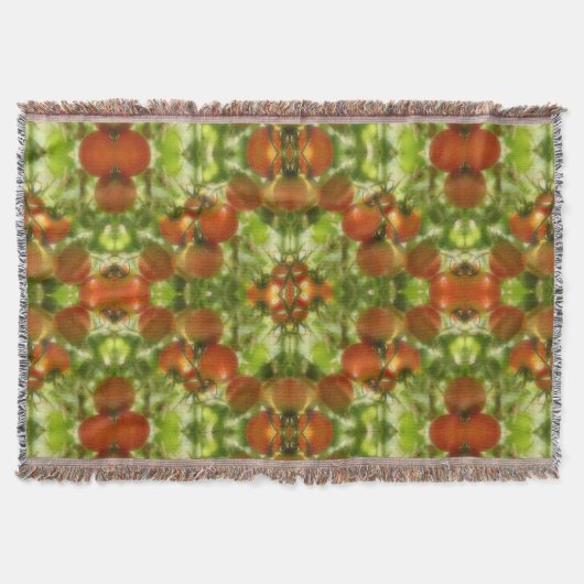 ガーデンさくらんぼトマト抽象芸術 スローブランケット (正面)