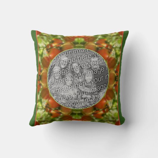 ガーデンさくらんぼトマト自然自分の写真を追加 クッション (裏面)