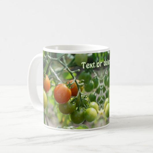 ガーデンさくらんぼトマト自然 パーソナライズされた コーヒーマグカップ (正面左)