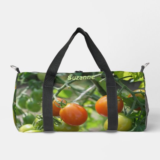 ガーデンさくらんぼトマパーソナライズされたート ダッフルバッグ (正面)