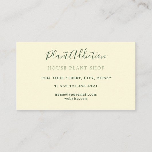 ガーデンつる植物パターかわいらしン名刺 名刺 (裏面)