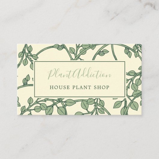 ガーデンつる植物パターかわいらしン名刺 名刺 (正面)