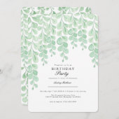 ガーデンつる植物 |水彩バースデーパーティー招待状 招待状 (正面/裏面)