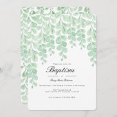 ガーデンつる植物 |水彩洗礼招待状 招待状 (正面/裏面)