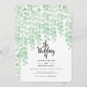ガーデンつる植物 |水彩結婚式の招待 招待状 (正面/裏面)