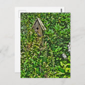 ガーデンにバードハウス ポストカード (正面/裏面)