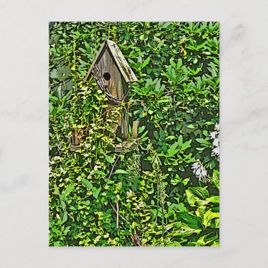 ガーデンにバードハウス ポストカード (正面)