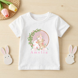 ガーデンのイースターバニー - お子様の名前入り トドラーTシャツ