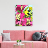 ガーデンのゴールドフィンチ キャンバスプリント (インサイチュ (リビング))