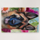 ガーデンのドイツの羊飼い ジグソーパズル (横)