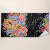 ガーデンのパスを選ぶビーチタオル黒い背景 ビーチタオル (正面)