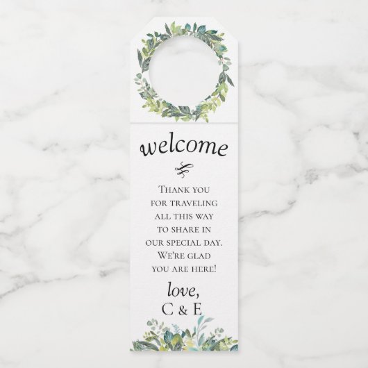 ガーデンのパーソナライズされた葉 ボトルネックタグ (正面)