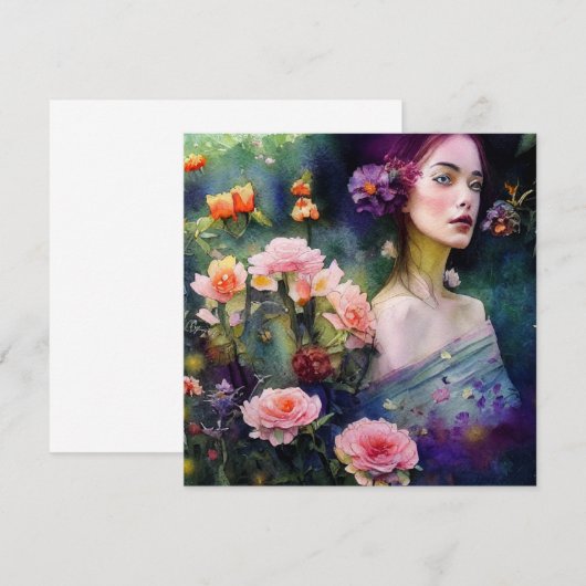 ガーデンの女性4 (正面/裏面)