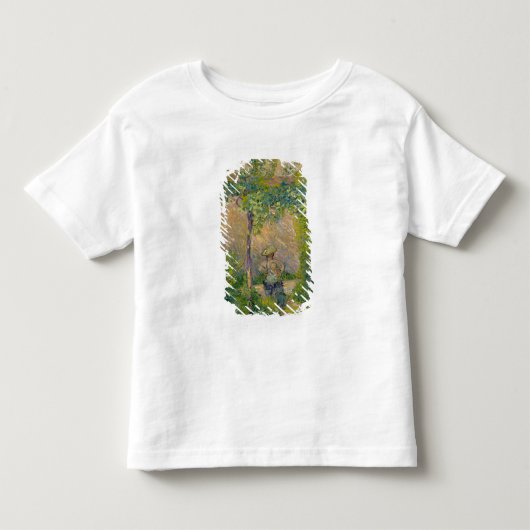 ガーデンの女性(キャンバス上の油) トドラーTシャツ (正面)
