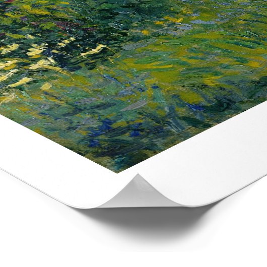 ガーデンの女性(キャンバス上の油) ポスター (角)