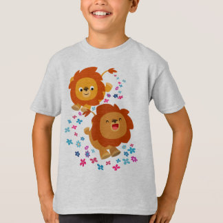 ガーデンの子ども達の可愛い漫画のライオンTシャツ Tシャツ