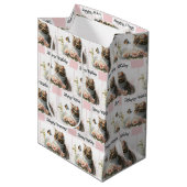 ガーデンの子猫ちゃんお誕生日おめでとう ミディアムペーパーバッグ (正面アングル)