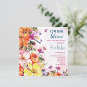 ガーデンの愛は開花野花のブライダルシャワー 招待状 (スタンド正面)