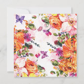 ガーデンの愛は開花野花のブライダルシャワー 招待状 (裏面)