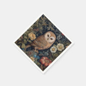ガーデンの美しいフクロウアールヌーボースタイル スタンダードカクテルナプキン (角)