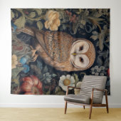 ガーデンの美しいフクロウアールヌーボースタイル タペストリー (インサイチュ(横))