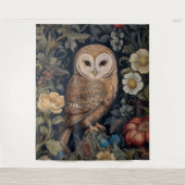 ガーデンの美しいフクロウアールヌーボースタイル タペストリー (正面)