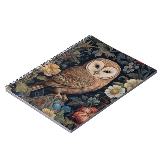 ガーデンの美しいフクロウアールヌーボースタイル ノートブック (左側)