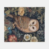 ガーデンの美しいフクロウアールヌーボースタイル フリースブランケット (正面(横))