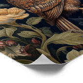 ガーデンの美しいフクロウアールヌーボースタイル ポスター (角)