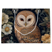 ガーデンの美しいフクロウアールヌーボースタイル ラージペーパーバッグ (正面)