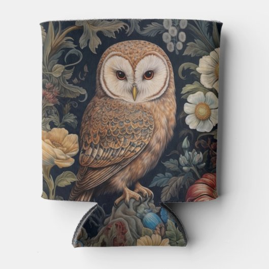 ガーデンの美しいフクロウアールヌーボースタイル 缶クーラー (正面)
