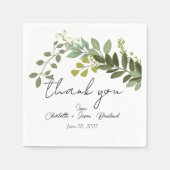 ガーデンの葉の緑のつる植物結婚ズサンキュー スタンダードカクテルナプキン (正面)