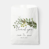 ガーデンの葉の緑のつる植物結婚ズサンキュー フェイバーバッグ (正面)