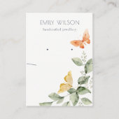 ガーデンの葉バタフライイヤリングネックレスディスプレイ 名刺 (正面)